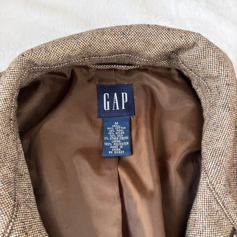 VTG GAP Cropped Harrington Jacket Women's M Brown Wool Blend Rare Minimalist Y2K - Picture 7 of 12